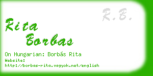 rita borbas business card