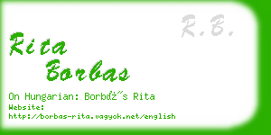 rita borbas business card